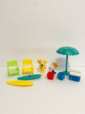 Bluey Beach Day Playset Lucky Dog Pelican Accessories Lot Bluey Disney Toy